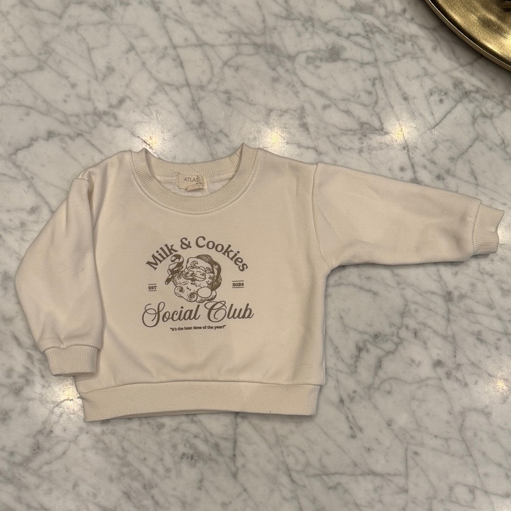 Atlas Grey Cream "Milk & Cookies Social Club" Sweatshirt